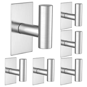 VAEHOLD wall hook silver pack 6, side view for sturdy wall mounting