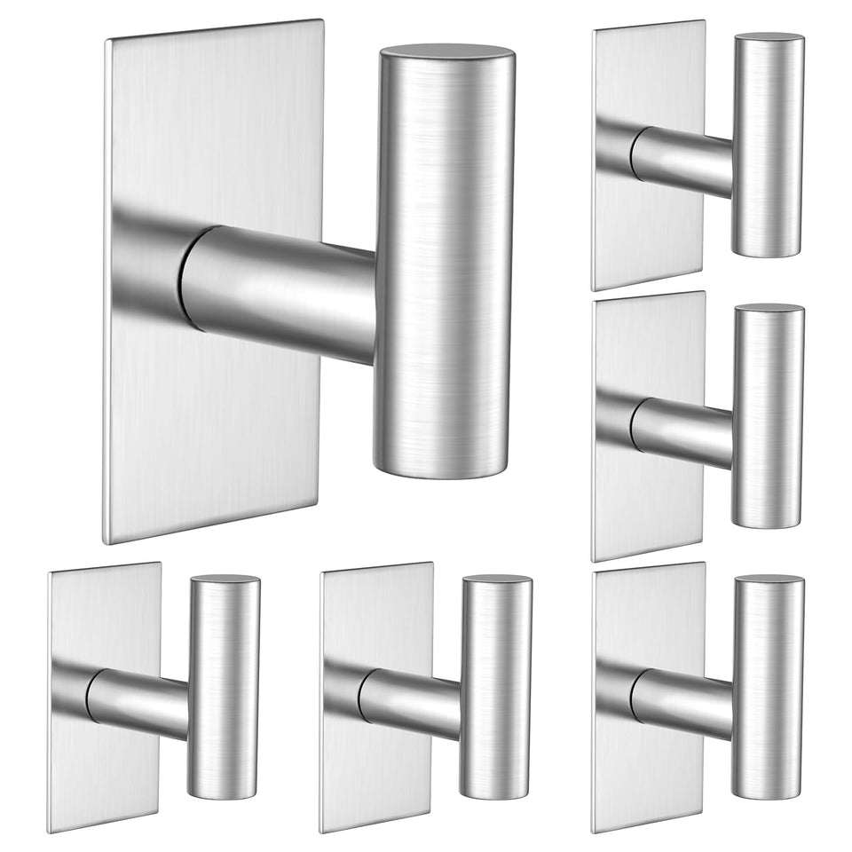 VAEHOLD wall hook silver pack 6, side view for sturdy wall mounting