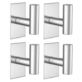 VAEHOLD wall towel hooks silver pack of four for organized spaces.