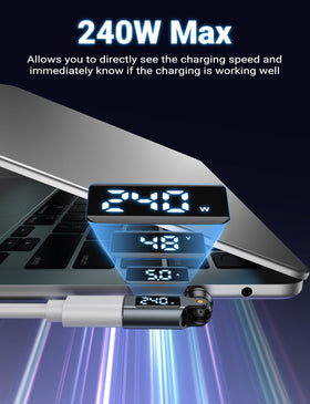 VAFOTON 90-degree USB-C adapter enabling comfortable 360°/180° rotation for ergonomic charging.