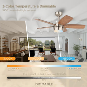 Vagizm 36'' ceiling fan remote control with wall mount for convenient operation