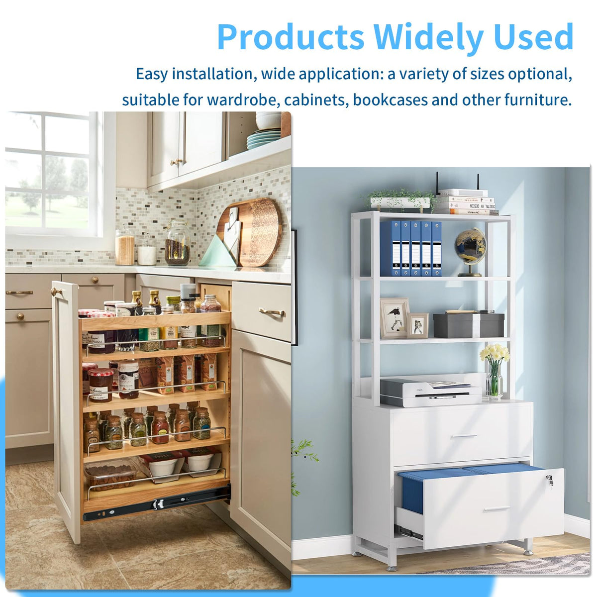 VAGUDE drawer slides tested at 100 lb to show sturdy support