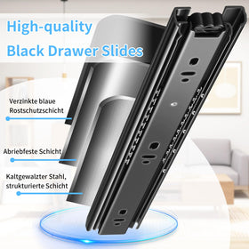 VAGUDE side-mount rails with ball bearings for quiet performance