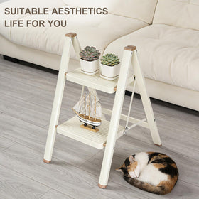 Valeo 2-Step Ladder in living room for shelf access