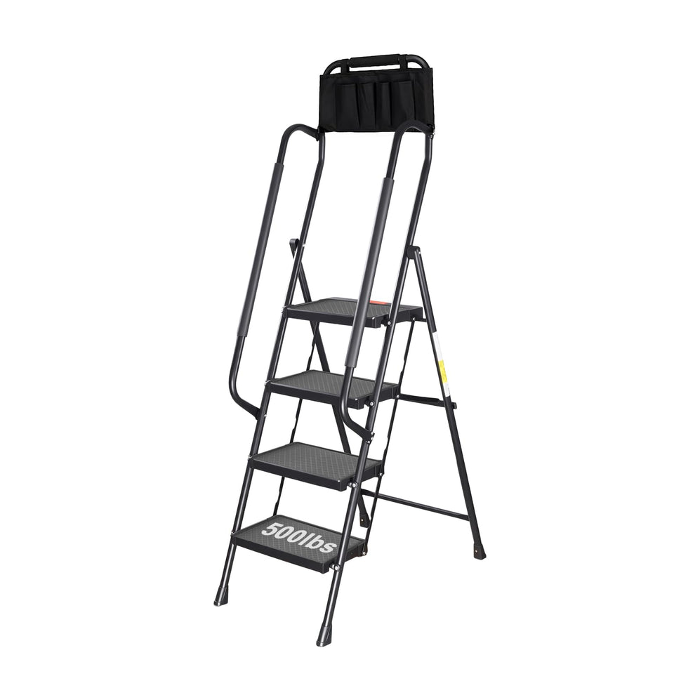 Valeo 4-step ladder folded compact for easy storage and transport