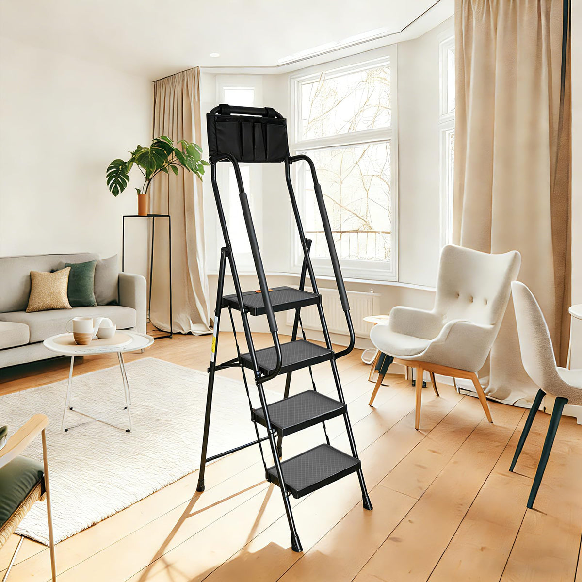 Valeo ladder with sponge handrails for comfortable grip during tasks