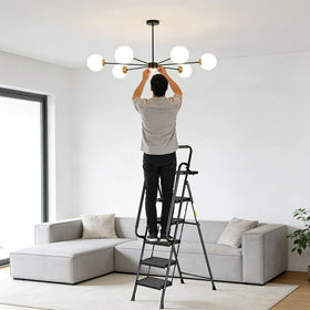 Valeo five-step ladder non-slip feet stabilize on floors and prevent movement