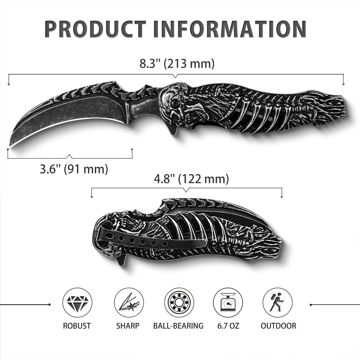 Valhalla Reaper ideal for outdoor use, hiking and camping.