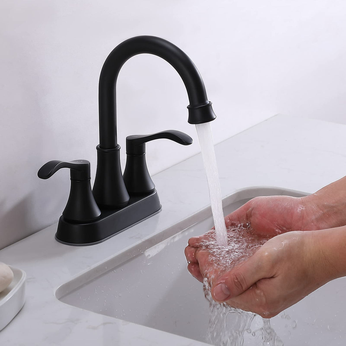 VALISY modern matte black design suits contemporary bathrooms.