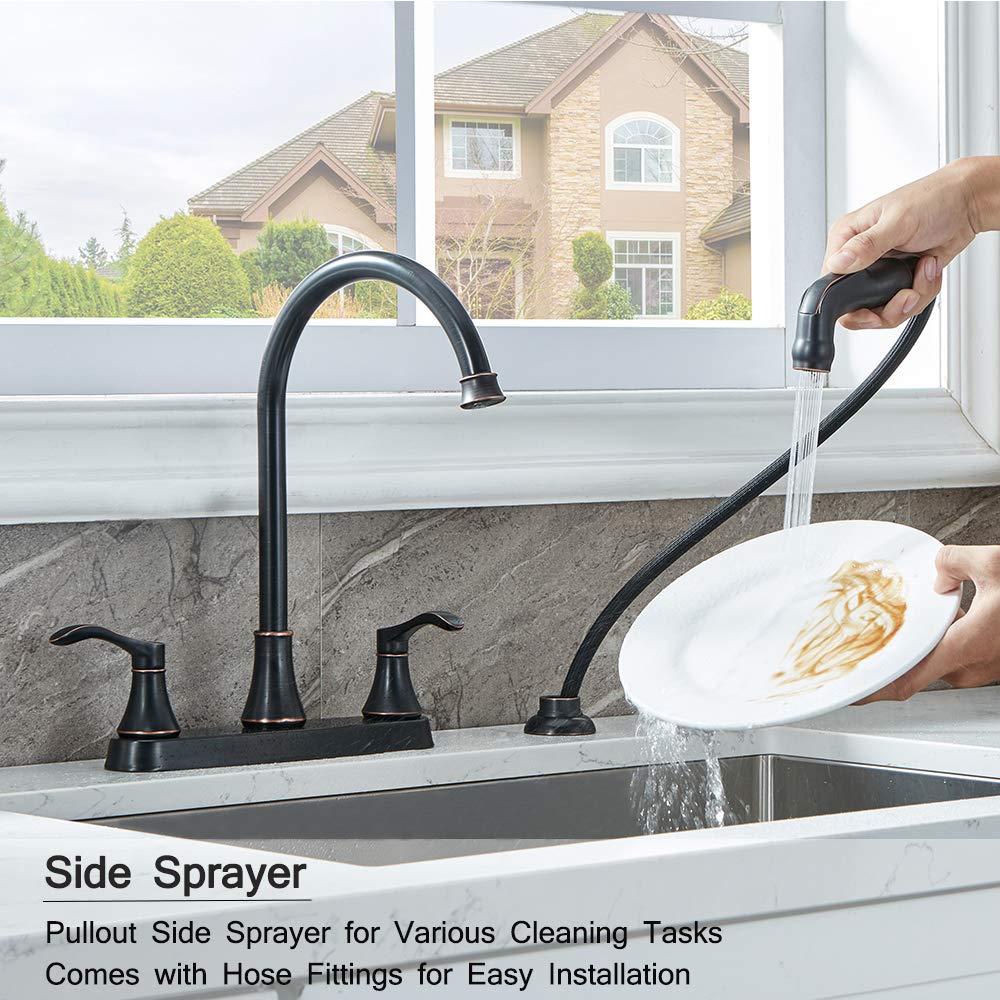 VALISY oil rubbed bronze finish adds warm, elegant kitchen style.