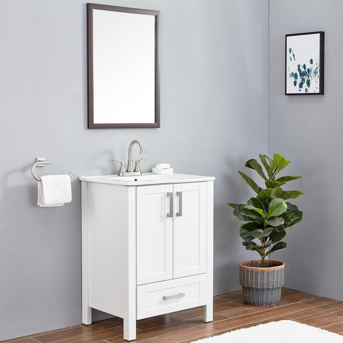 VALISY pop-up drain included simplifies basin setup.