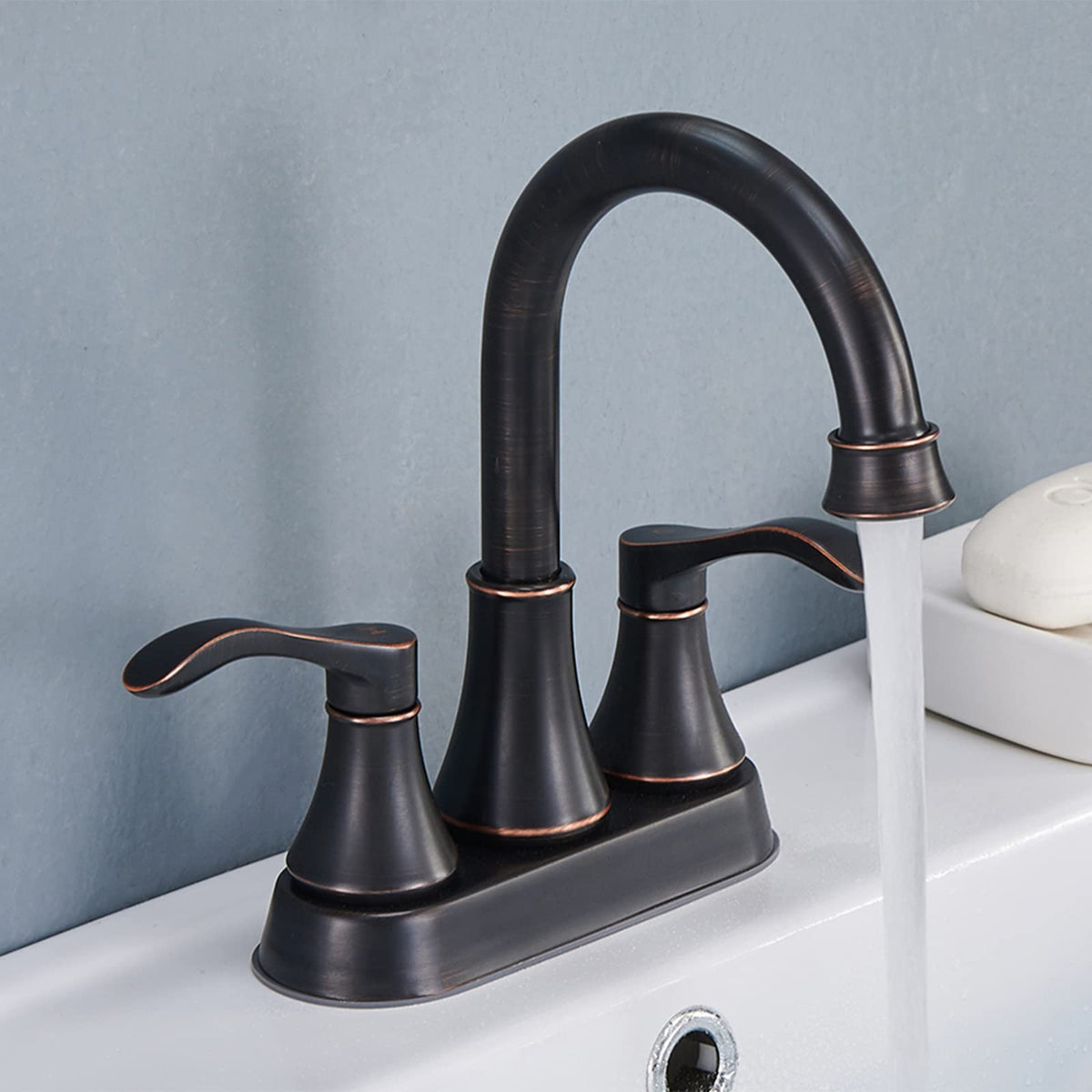 VALISY VABM10003H side view shows antique bronze finish and compact centerset design.
