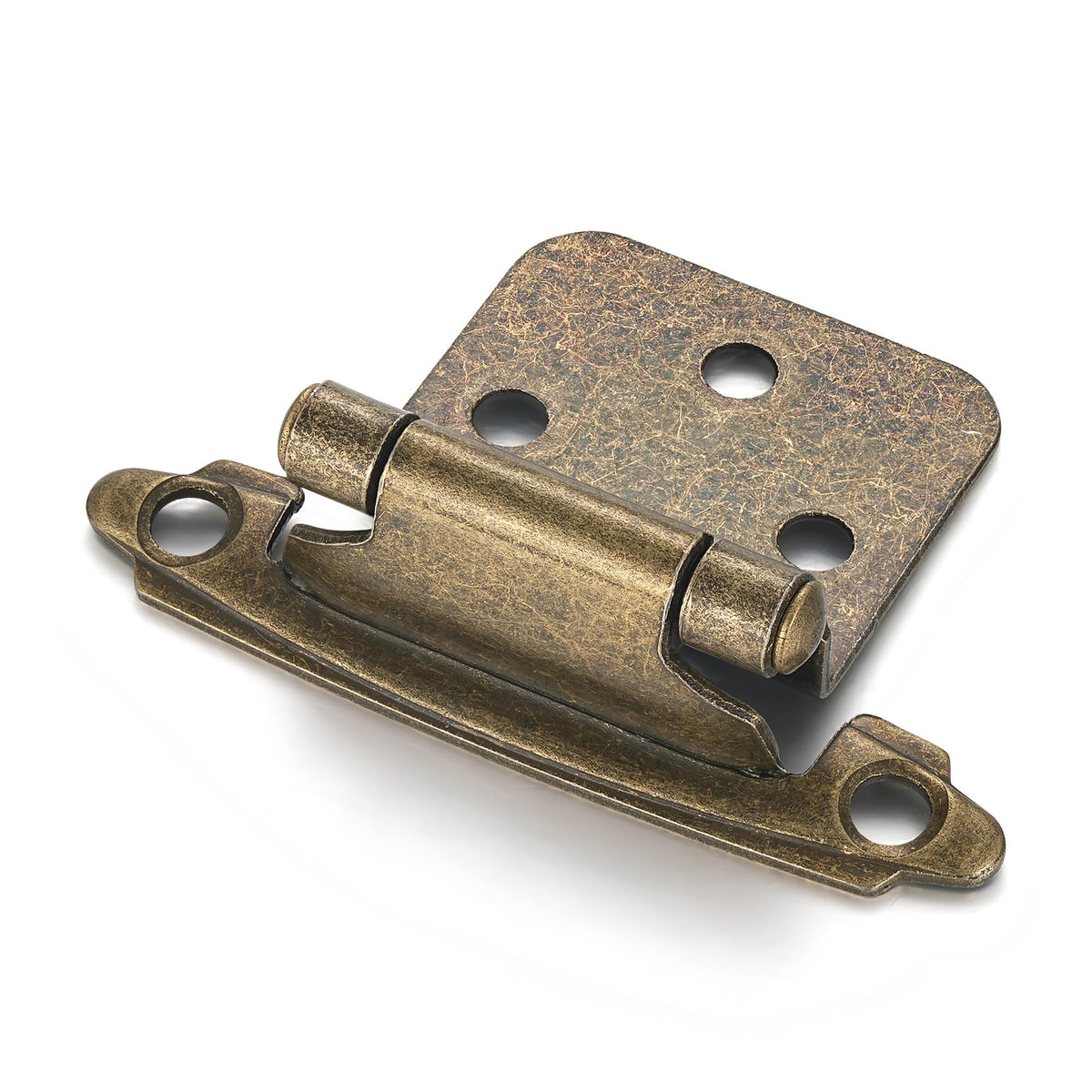 Vallecloud antique brass hinge close-up with self closing action