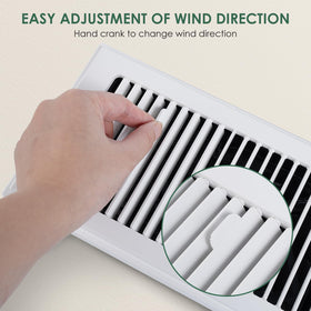 VallisCo booster fan installed on floor vent improves air distribution