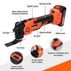 ValueMax tool in use cutting wood in tight corner.