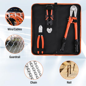ValueMax bolt cutter set with all tools arranged for quick access