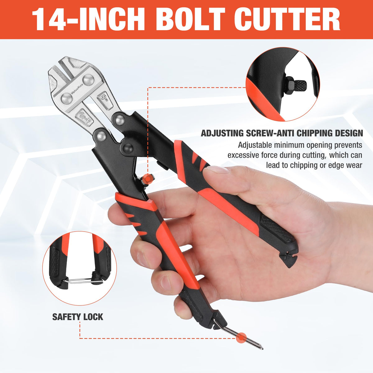 ValueMax 8-inch cable cutter close-up for cutting wires and cables efficiently