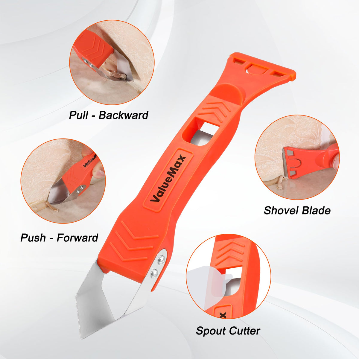 ValueMax built-in spout cutter unlocks quick nozzle trimming for precise bead finishing.