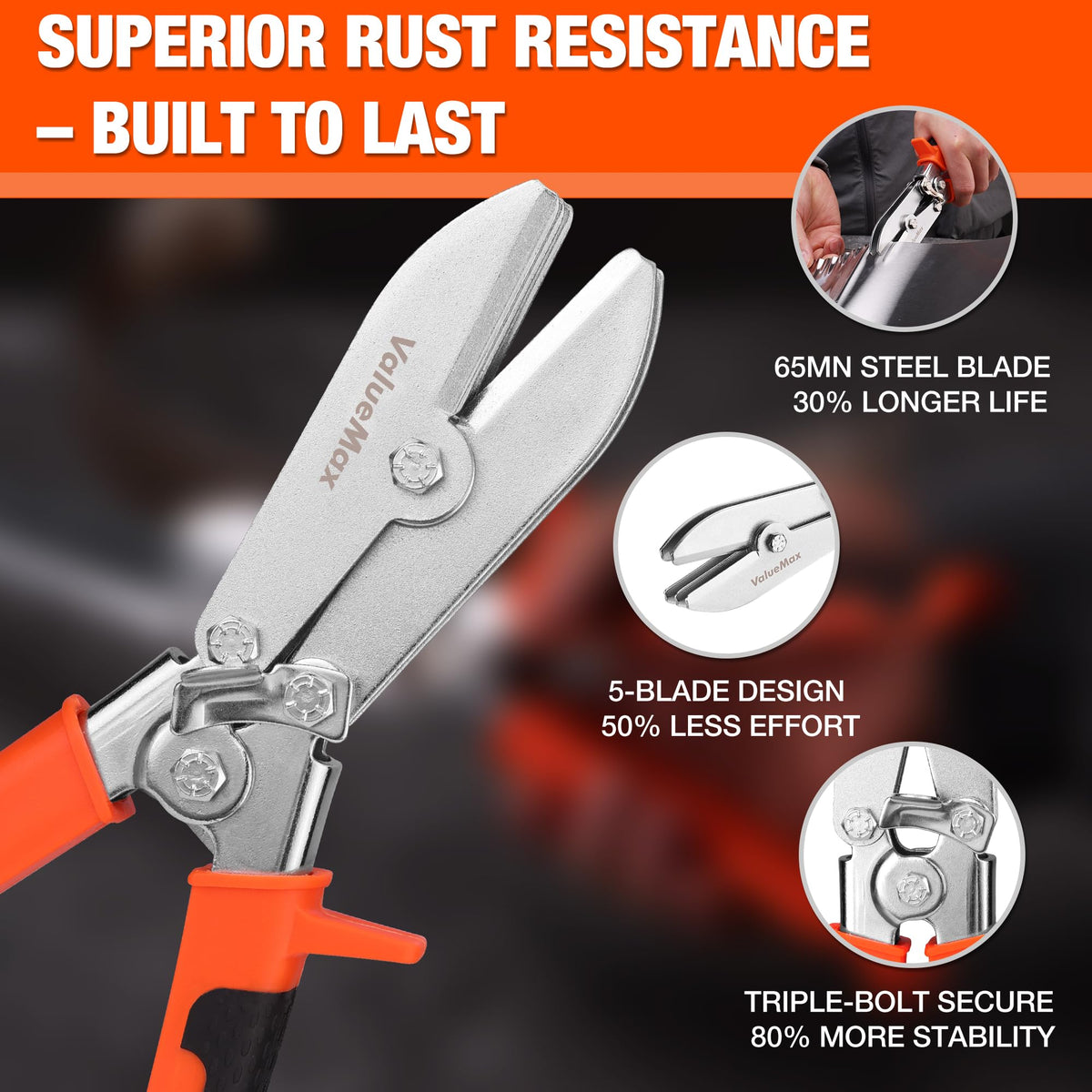 ValueMax stainless steel duct crimper resists rust during HVAC work