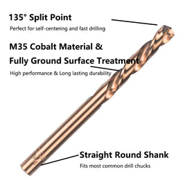VALYRIANTOOL cobalt left-hand drill bits 5-32 inch ready for tight spaces.