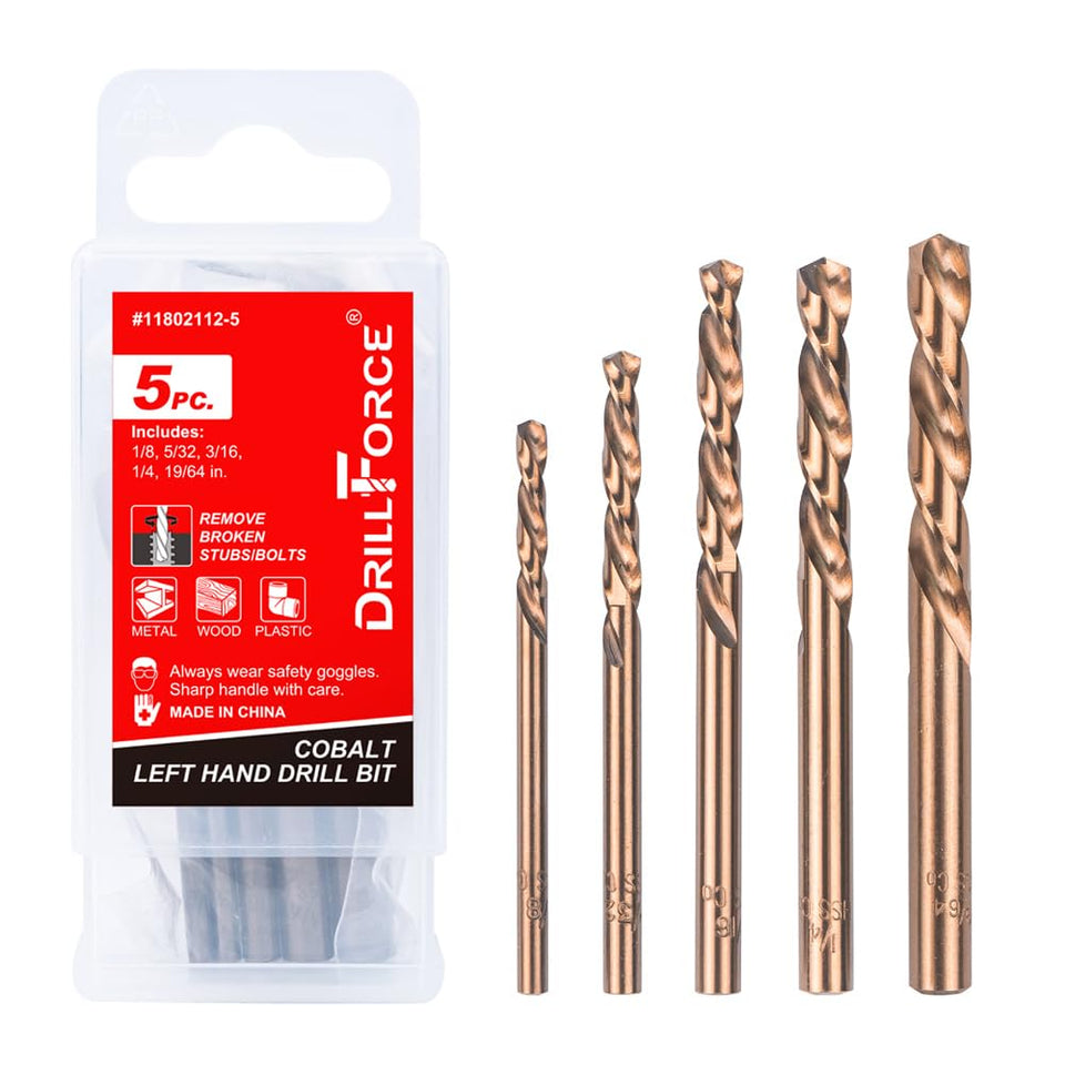 VALYRIANTOOL left-hand drill bits box for organized storage and quick selection.