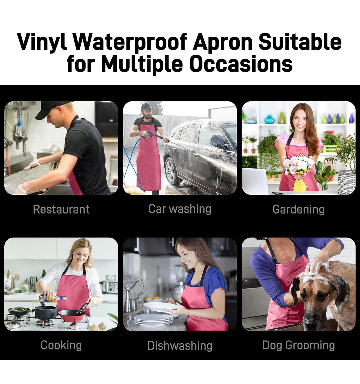 Vammcht adjustable bib apron generous coverage supports unrestricted movement throughout tasks.