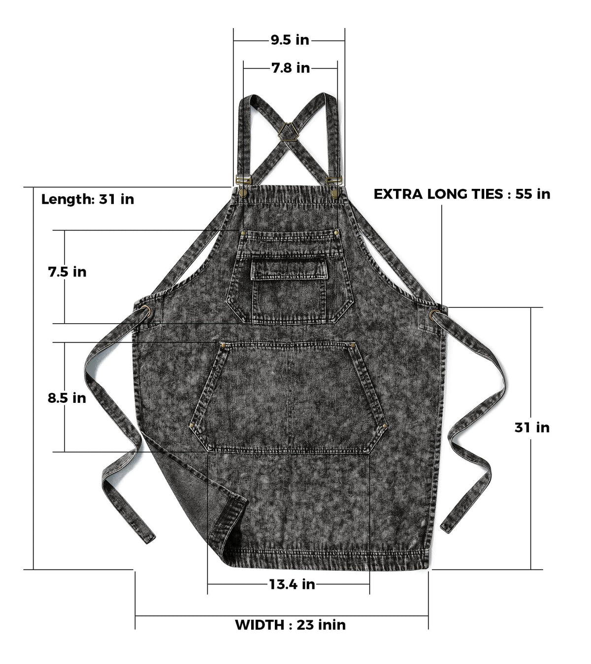 Unisex-fit Vammcht apron suits diverse body types.