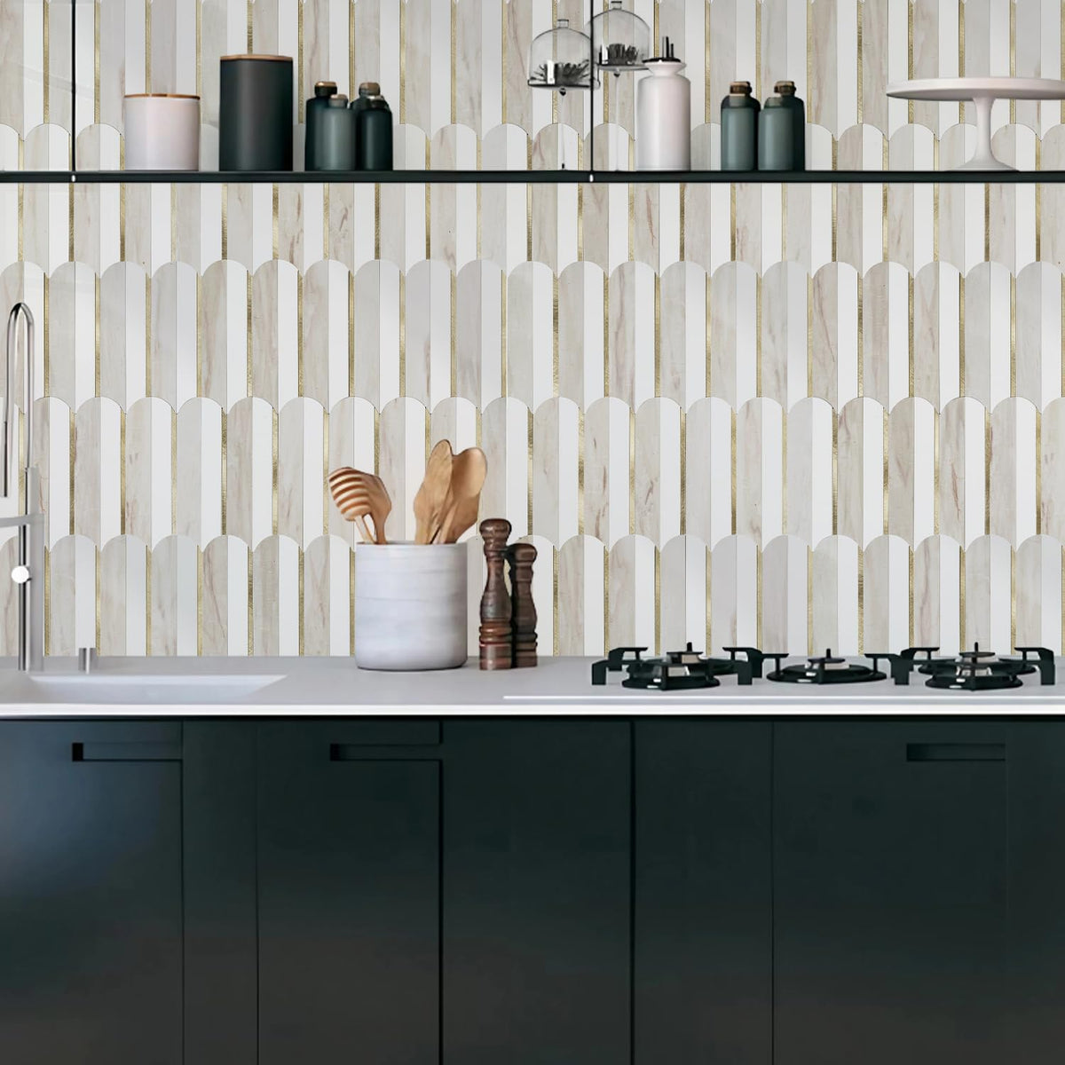 Vamos Tile bathroom walls stay clean with wipeable, water-resistant panels.