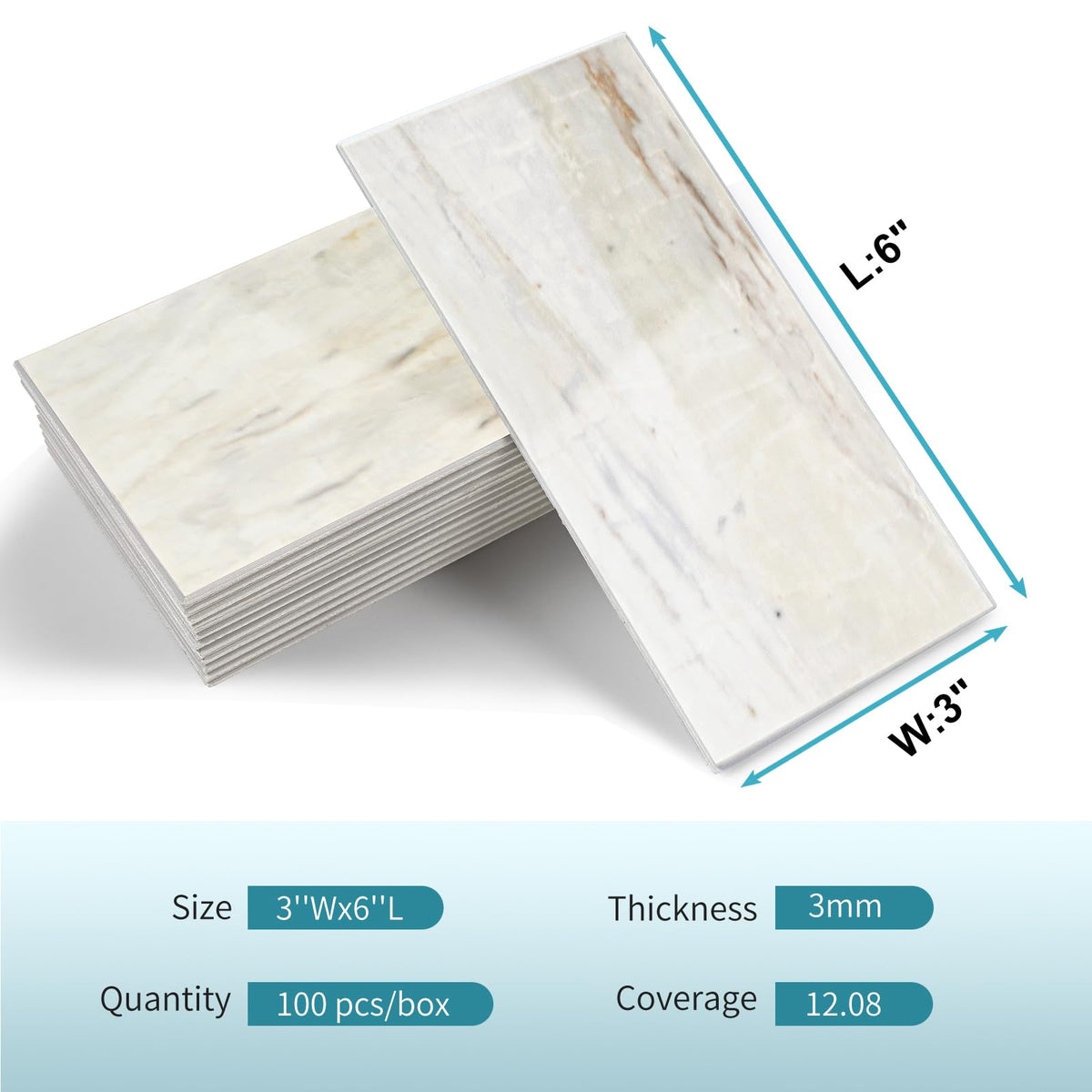 Vamos Tile 100-piece pack covers about 12 square feet for DIY projects.