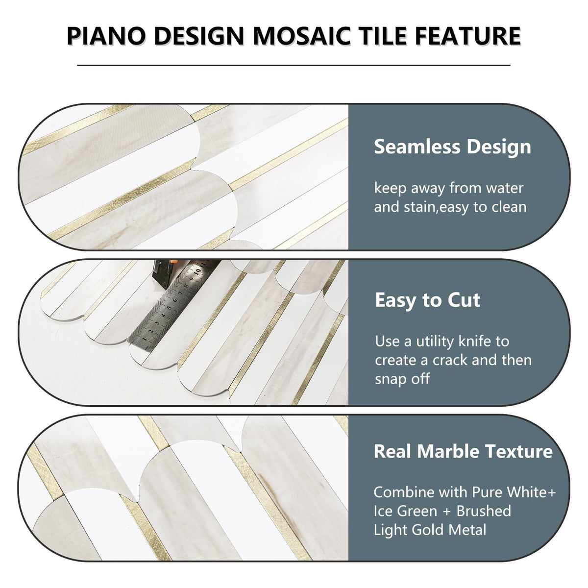 Vamos Tile DIY-friendly peel interlock and cut with a utility knife.