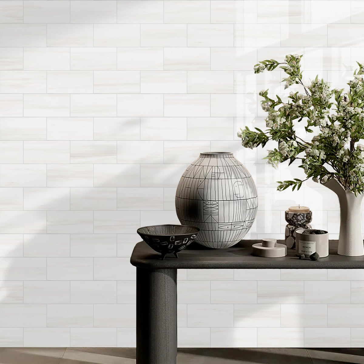 Vamos Tile easy-cut interlock system demonstrated with utility knife.