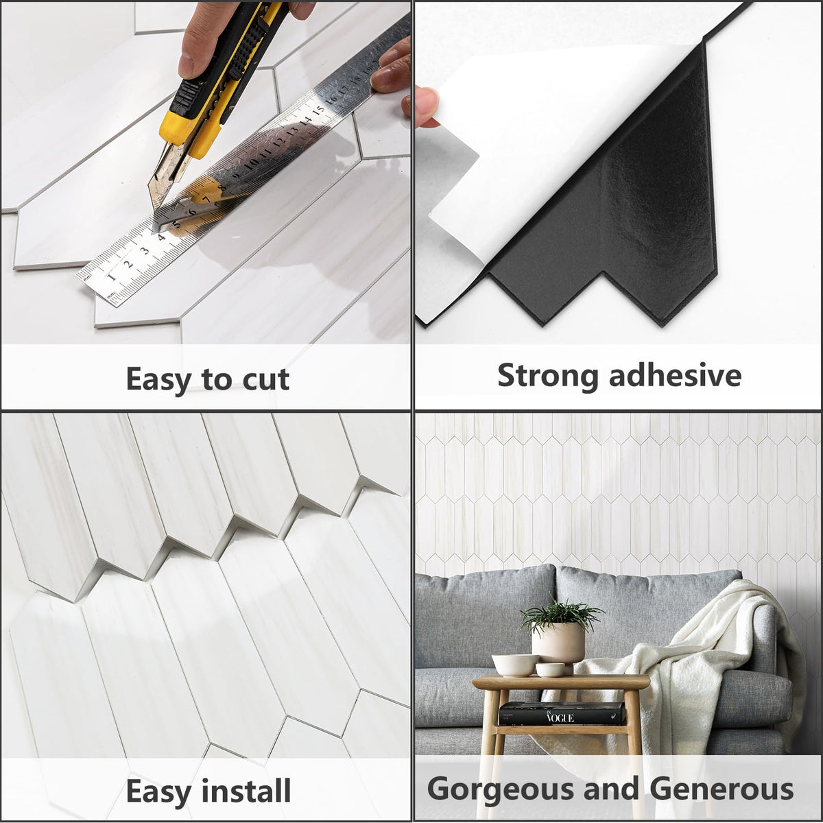 Vamos Tile easy installation with cutting and sticking process.