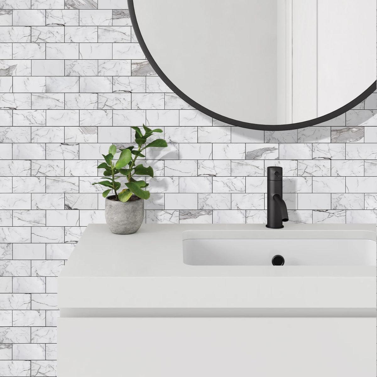 Vamos Tile fireplace surround design option adds glossy modern accent.