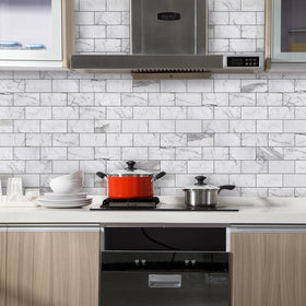 Vamos Tile kitchen and bath application wall demonstrates versatile DIY backsplash options.