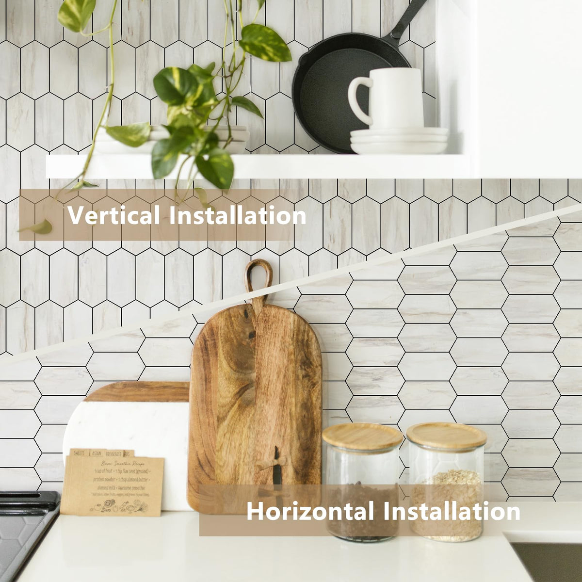 Vamos Tile hexagon mosaic design compatible with vertical or horizontal layouts