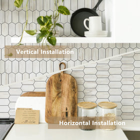 Vamos Tile hexagon mosaic design compatible with vertical or horizontal layouts