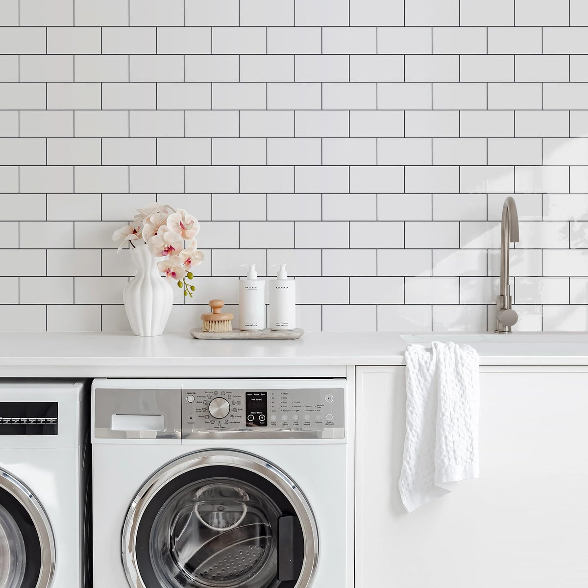 Vamos Tile glossy finish resists water and stains in damp spaces