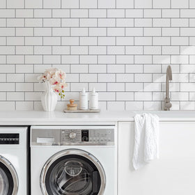 Vamos Tile glossy finish resists water and stains in damp spaces