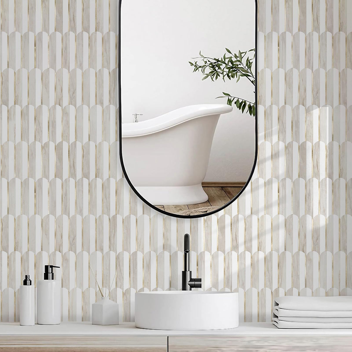 Vamos Tile strong adhesive backing ensures easy pasting on ceramic tiles.