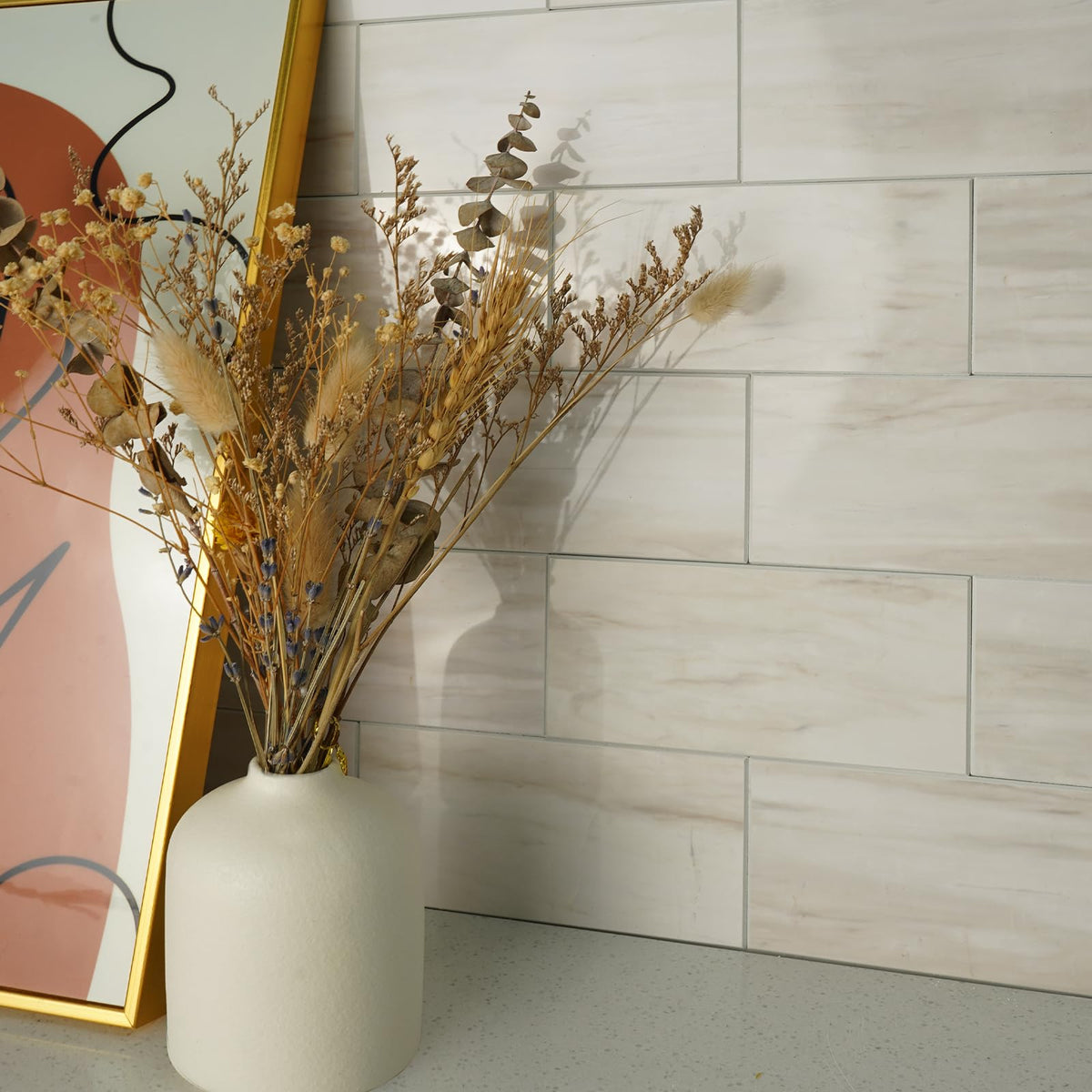 Vamos Tile strong adhesive backing ensures durable, easy installation.
