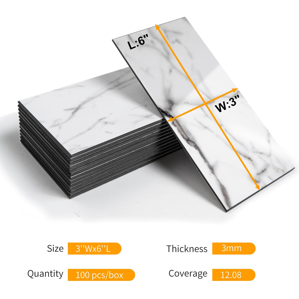 Vamos Tile waterproof and stain-resistant surface protects walls from splashes and spills.