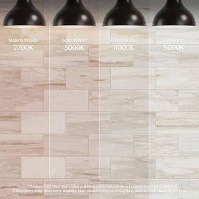Vamos Tile waterproof and stain resistant finish protects walls from splashes.