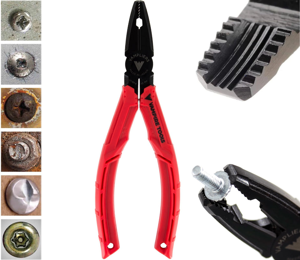 Vampliers Brute 6-25inch screw extractor pliers in use for damaged screws