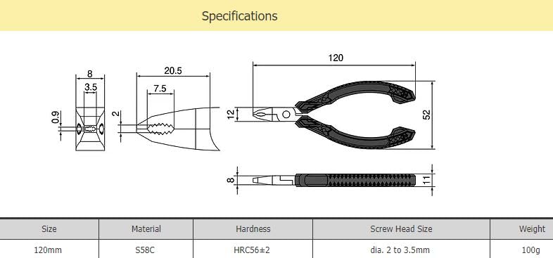 Vampliers durable, lightweight 5-inch tool for quick fixes.