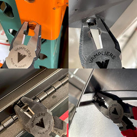 Intermeshed teeth on Vampliers for twisting wire and gripping components