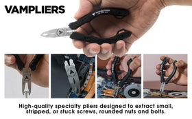 Vampliers thermoplastic rubber handles provide non-slip comfort.