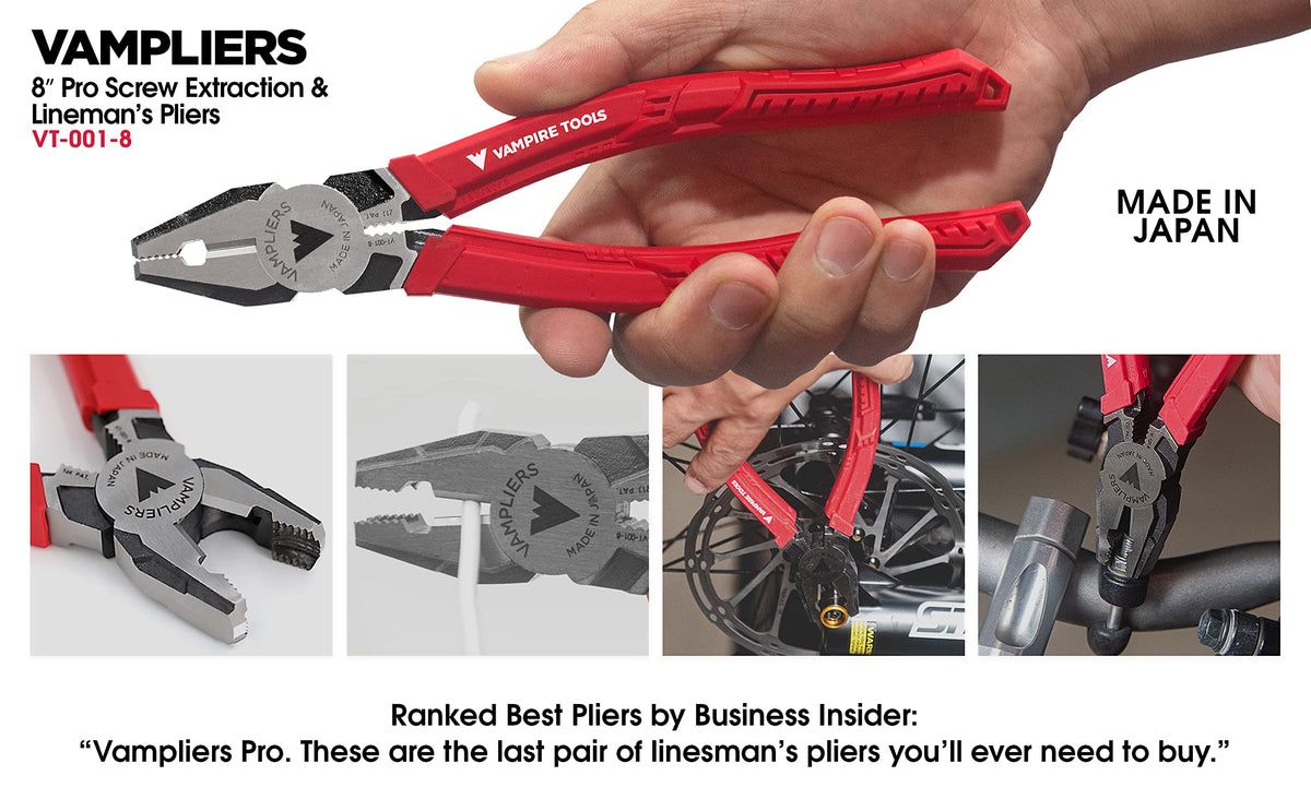 Vampliers with thermoplastic rubber handles for comfortable grip