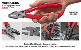 Vampliers with thermoplastic rubber handles for comfortable grip