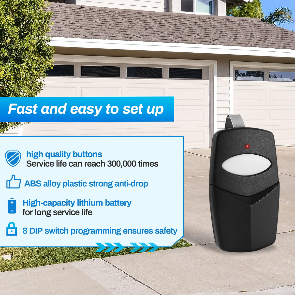Vanesa DTC remote visor clip demonstrates secure hands-free carrying.