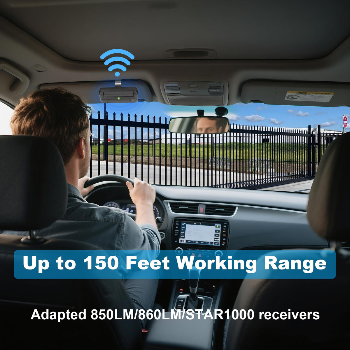 Vanesa LiftMaster 850LM compatibility graphic for commercial gates.